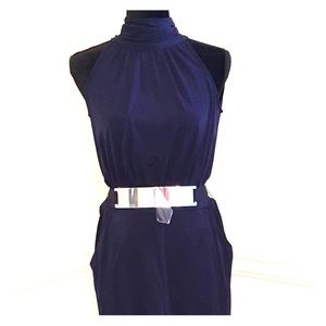 Navy High Neck Halter Jumpsuit Size XS